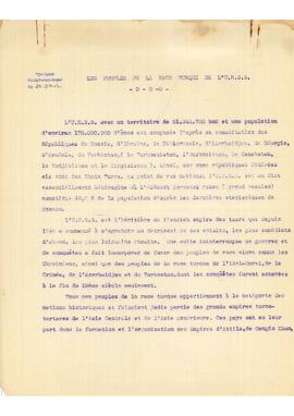 Les Peuples De La Race Turque L’U.R.S.S