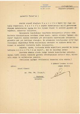 Ahmet Güneri’nin Tasvir Gazetesi’ne gönderdiği şiir