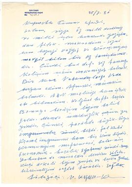 V. Kajum Khan'ın mektupları