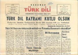 Karaman Türk Dili Gazetesi sayısı