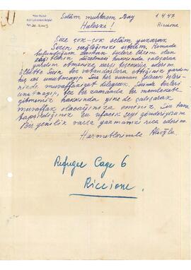 Alioğlu’ndan Bay Haleski’ye mektup