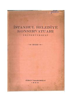 İstanbul Belediye Konservatuvarı Talimatnamesi