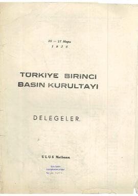 Birinci Basın Kurultayı